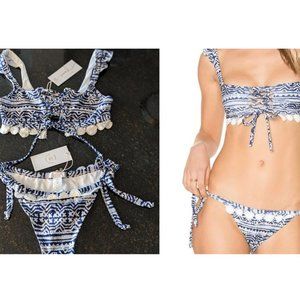 NWT - SOAH Hope Blue Ruffle Bikini Set Size S/M